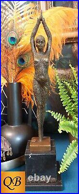 Art Deco Bronze Figurine Sculpture Statue Starfish Female Lady D. H. Chiparus