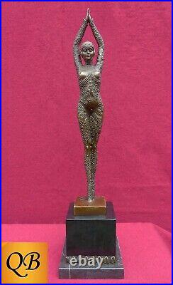 Art Deco Bronze Figurine Sculpture Statue Starfish Female Lady D. H. Chiparus