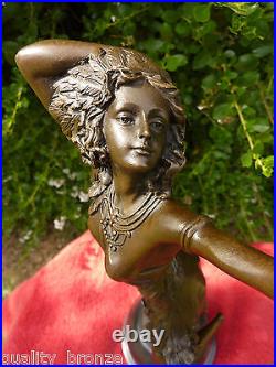 Art Deco Bronze Figurine Sculpture Statue Sundancer Hot Cast Lady Colinet Figure