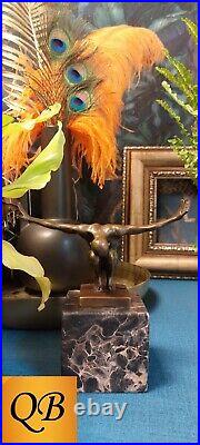 Art Deco Bronze Figurine Sculpture Statue Swim Diver Male Nude Figure Hot Cast