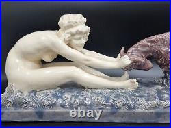 Art Deco Ceramic Nude Sculpture by Affortunato Gory / Gori