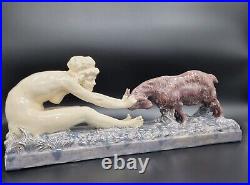 Art Deco Ceramic Nude Sculpture by Affortunato Gory / Gori