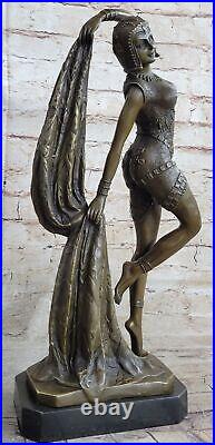 Art Deco Chiparus Erotic Dancer Bronze Sculpture Statue Hot Cast Marble Figure