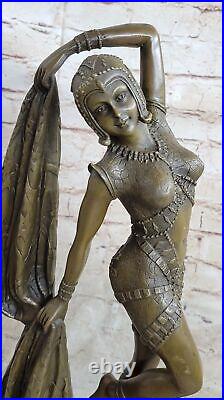 Art Deco Chiparus Erotic Dancer Bronze Sculpture Statue Hot Cast Marble Figure