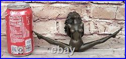 Art Deco Erotic Nude Girl Real Bronze Sculpture Hot Cast Figurine Figure