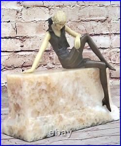 Art Deco Fashion Dancer Model Actress Bronze Hot Cast Sculpture Statue Figurine