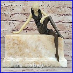 Art Deco Fashion Dancer Model Actress Bronze Hot Cast Sculpture Statue Figurine