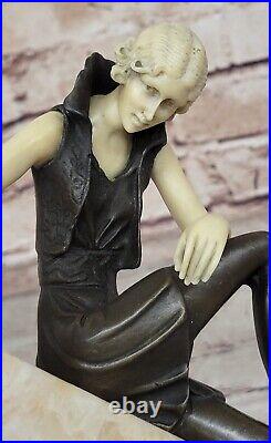 Art Deco Fashion Dancer Model Actress Bronze Hot Cast Sculpture Statue Figurine