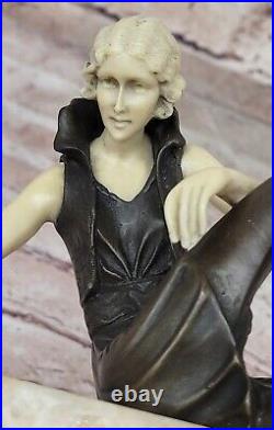 Art Deco Fashion Dancer Model Actress Bronze Hot Cast Sculpture Statue Figurine