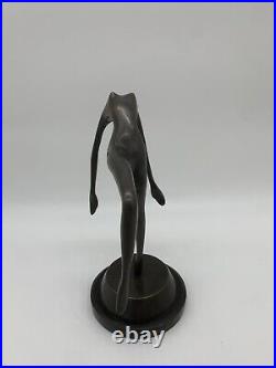 Art Deco French Nude Female Dancer Figure Bronze Statue
