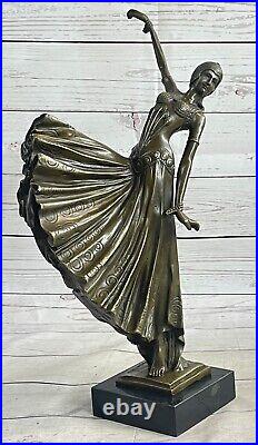 Art Deco Handmade Bronze Sculpture Statue Figurine Chiparus Flapper Dancer Girl