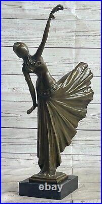 Art Deco Handmade Bronze Sculpture Statue Figurine Chiparus Flapper Dancer Girl