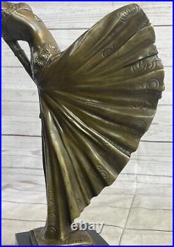 Art Deco Handmade Bronze Sculpture Statue Figurine Chiparus Flapper Dancer Girl