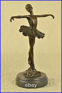 Art Deco Hot Cast Bronze Graceful Ballerina Ballet Sculpture Signed Milo Figure