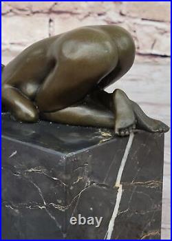 Art Deco Hot Cast by Lost Wax Nude Female Solid Bronze Sculpture deco