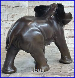 Art Deco Large Elephant African Wildlife Animal Bronze Sculpture Decor