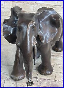 Art Deco Large Elephant African Wildlife Animal Bronze Sculpture Decor