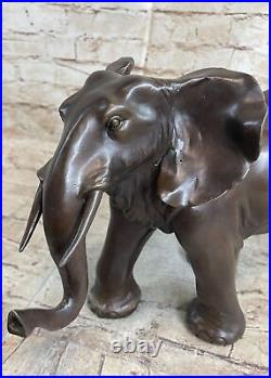 Art Deco Large Elephant African Wildlife Animal Bronze Sculpture Decor