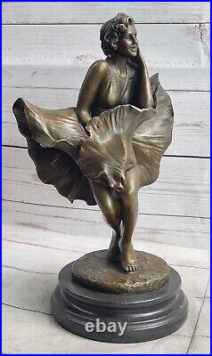 Art Deco Marble Bronze Sculpture Statue Figure Sexy Erotic Marilyn Monroe