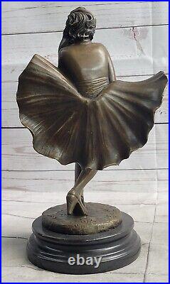 Art Deco Marble Bronze Sculpture Statue Figure Sexy Erotic Marilyn Monroe