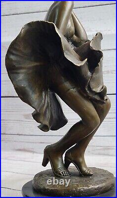 Art Deco Marble Bronze Sculpture Statue Figure Sexy Erotic Marilyn Monroe