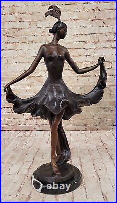 Art Deco/Nouveau Signed Original Flamenco Dancer Bronze Sculpture Figurine Large