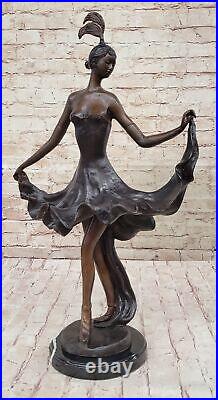 Art Deco/Nouveau Signed Original Flamenco Dancer Bronze Sculpture Figurine Large