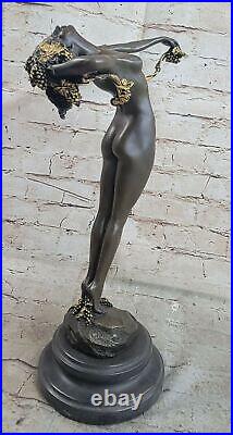 Art Deco Nouveau Vine Dancer Frishmuth Bronze Statue Figurine Figure Gift Deco