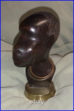 Art Deco Period Karl Hagenauer Tribal Nubian Bust Ebony Wood & Bronze