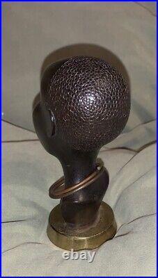 Art Deco Period Karl Hagenauer Tribal Nubian Bust Ebony Wood & Bronze