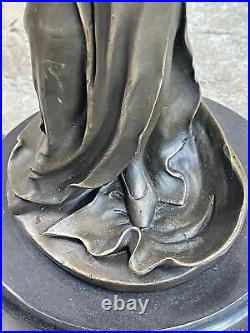 Art Deco Ribbon Dancer Girl by J. Kassin Bronze Sculpture Statue Figure Marble