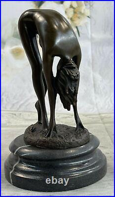 Art Deco Sculpture Sexy Naked Woman Erotic Nude Girl Bronze Statue Figurine Sale