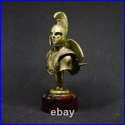 Art Deco Solid Bronze Statue Bust Legendary Greek Achilles Trojan War Warrior