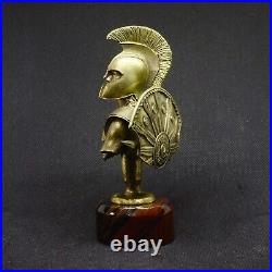 Art Deco Solid Bronze Statue Bust Legendary Greek Achilles Trojan War Warrior