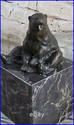 Fine Modern Art Bronze Egyptian Cat Statue by French Artist Moigniez H