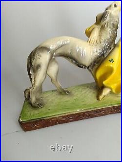 Art Deco figure sculpture woman dog MERLINI 546 Art Nouveau 20s