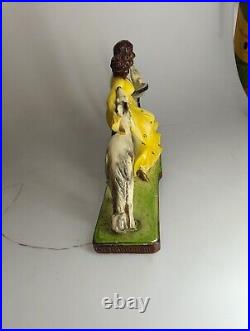 Art Deco figure sculpture woman dog MERLINI 546 Art Nouveau 20s