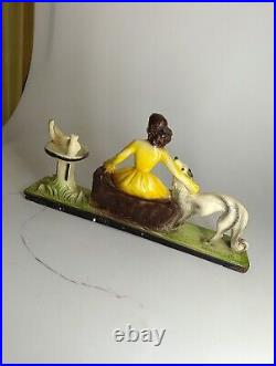 Art Deco figure sculpture woman dog MERLINI 546 Art Nouveau 20s