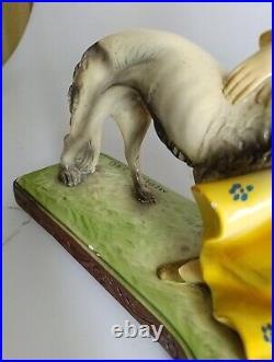 Art Deco figure sculpture woman dog MERLINI 546 Art Nouveau 20s