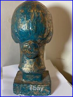 Art Deco style Plaster Bust Sculpture of a woman. Figurine. Statue Handmade