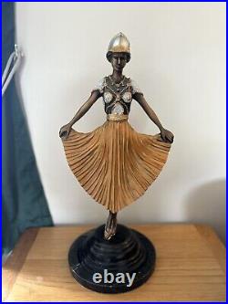 Art Nouveau Bronze Statue of An Art Deco Oriental Dancer