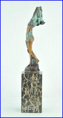 Art Nouveau Style Statue Sculpture Art Deco Style Bronze Signed