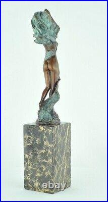 Art Nouveau Style Statue Sculpture Art Deco Style Bronze Signed