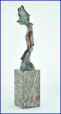 Art Nouveau Style Statue Sculpture Art Deco Style Bronze Signed