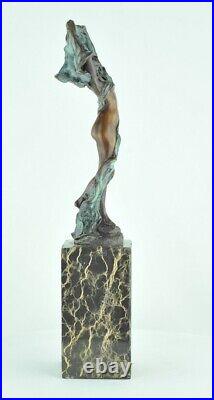 Art Nouveau Style Statue Sculpture Art Deco Style Bronze Signed