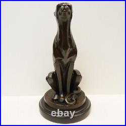 Art Nouveau Style Statue Sculpture Cheetah Wildlife Art Deco Style Bronze Signed