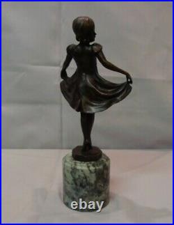 Art Nouveau Style Statue Sculpture Dancer Opera Art Deco Style Bronze Signed