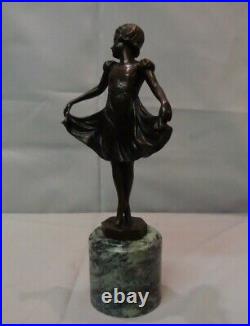 Art Nouveau Style Statue Sculpture Dancer Opera Art Deco Style Bronze Signed