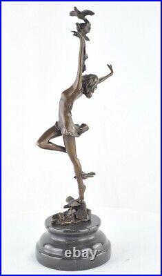 Art Nouveau Style Statue Sculpture Dancer Sexy Art Deco Style Bronze Signed