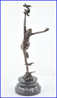 Art Nouveau Style Statue Sculpture Dancer Sexy Art Deco Style Bronze Signed